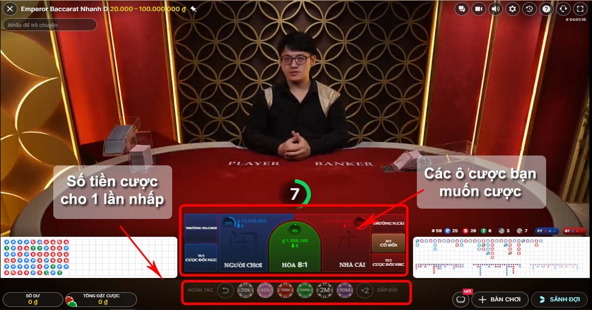 Cách đặt cược tại Live Casino